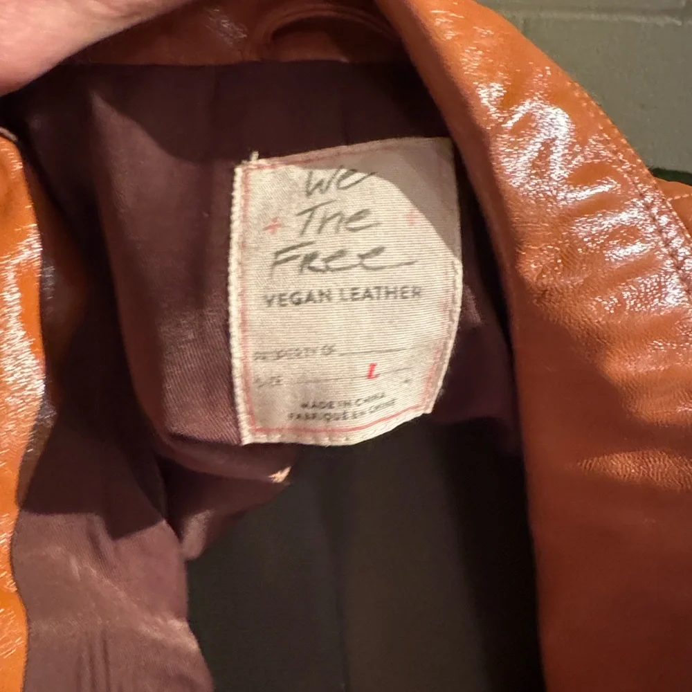 We The Free Blood Orange moto vegan Leather Jacket - Picture 3 of 7